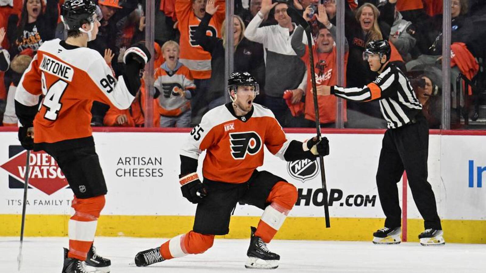 An unlikely source delivers the Flyers' first goal of the season