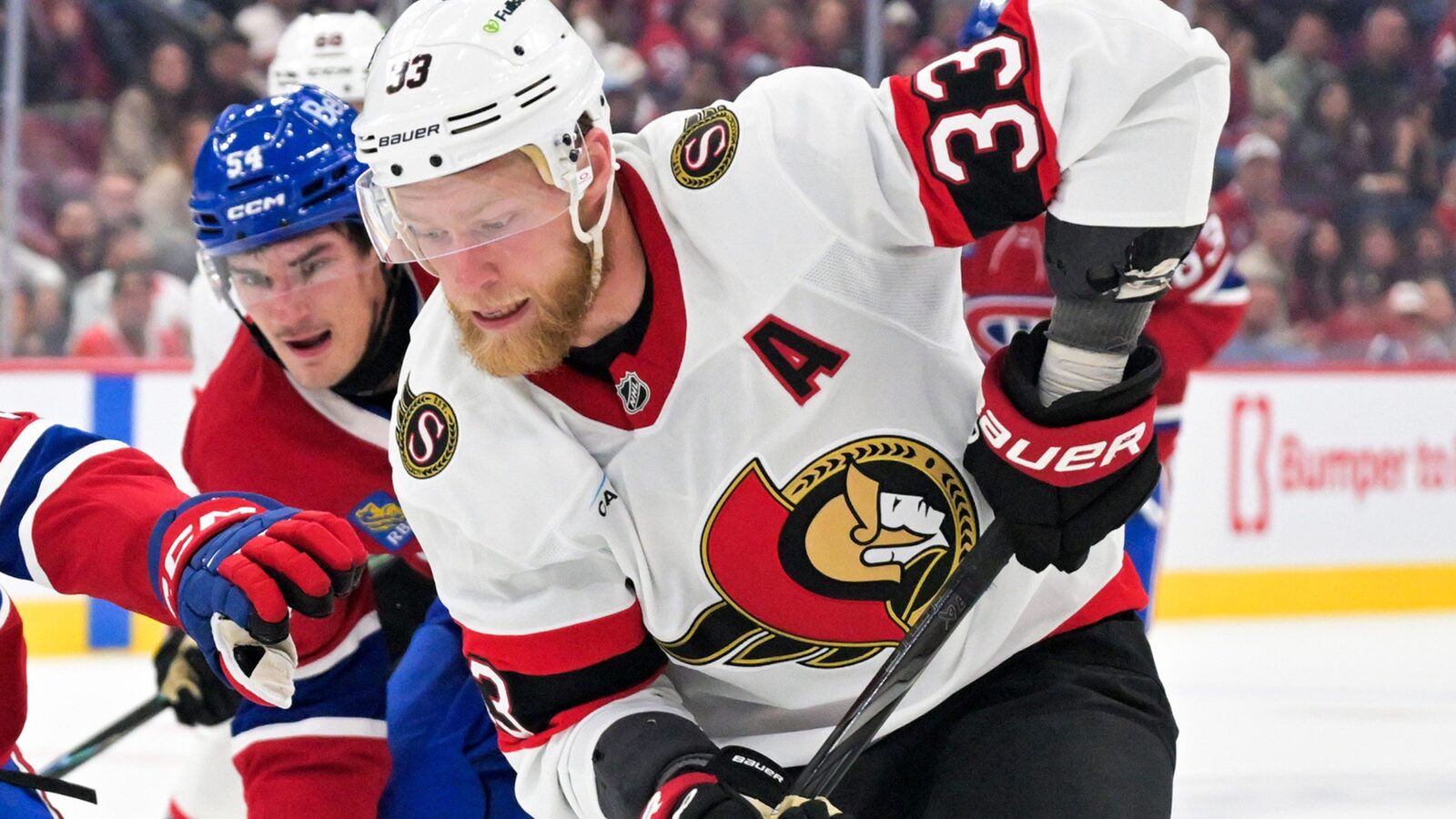 Senators’ Nikolas Matinpalo leaves game with upper-body injury