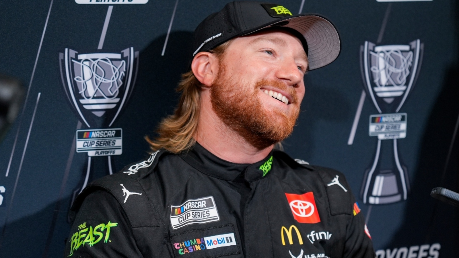 Tyler Reddick reacts to historic third win, outlasting Shane van ...