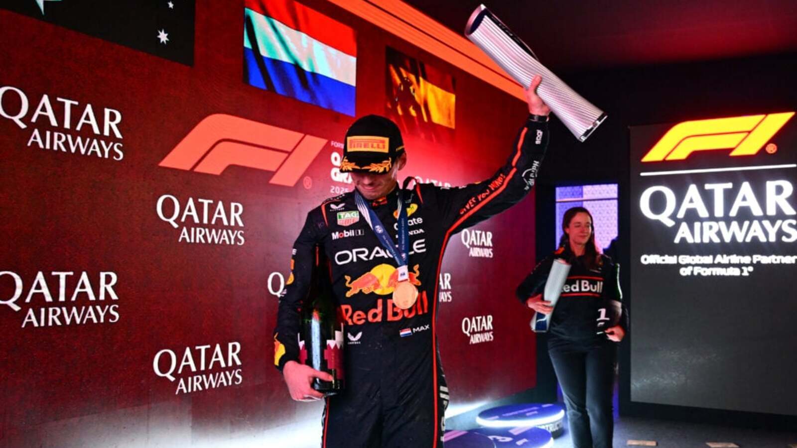 Red Bull sent one ‘obvious’ message to McLaren during their podium celebrations at Qatar Grand Prix