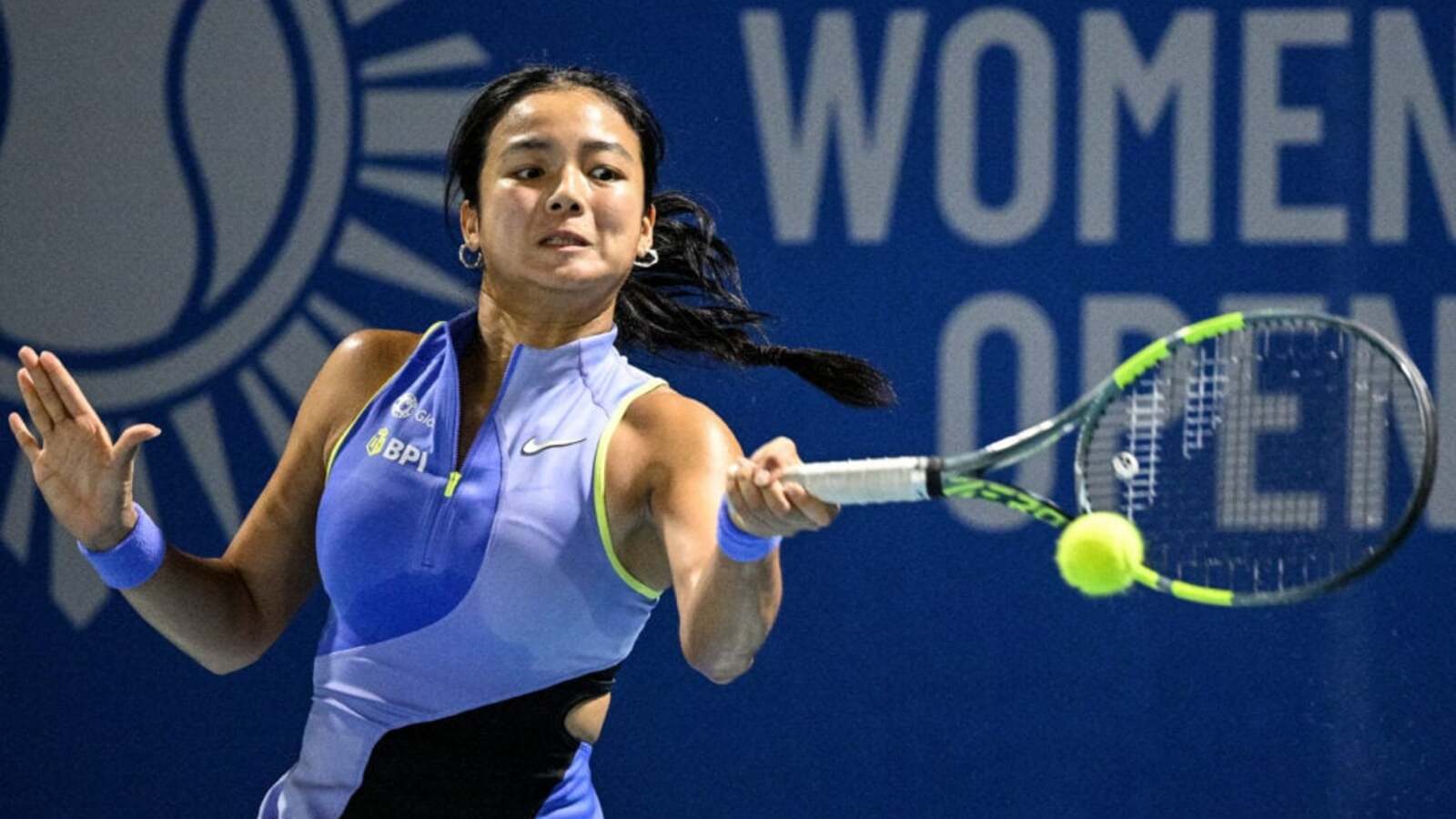 Alexandra Eala reacts to reaching the Philippine Women’s Open quarter-finals