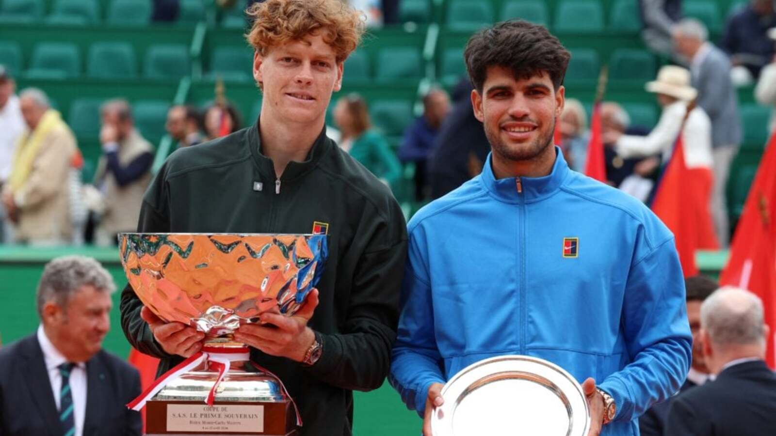 Carlos Alcaraz reacts as Jannik Sinner matches Novak Djokovic feat in Monte-Carlo