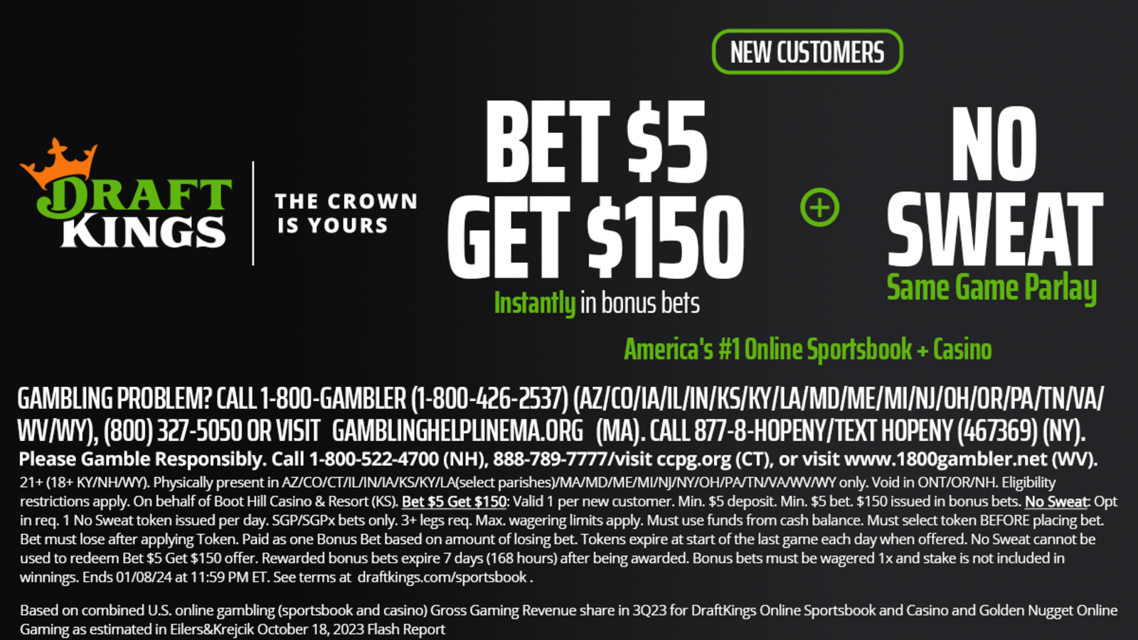 DraftKings Promo Code: Bet $5, Get $150 Instantly This Holiday Season &ndash; NFL, NBA, Boxing