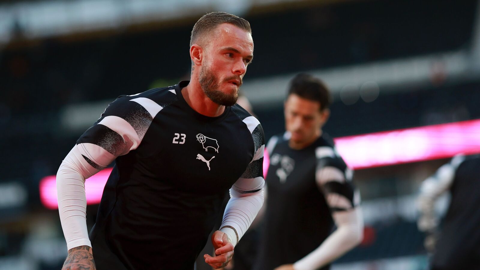 Derby loan star Henrik Meister stretchered off after off-the-ball collapse in defeat to Birmingham