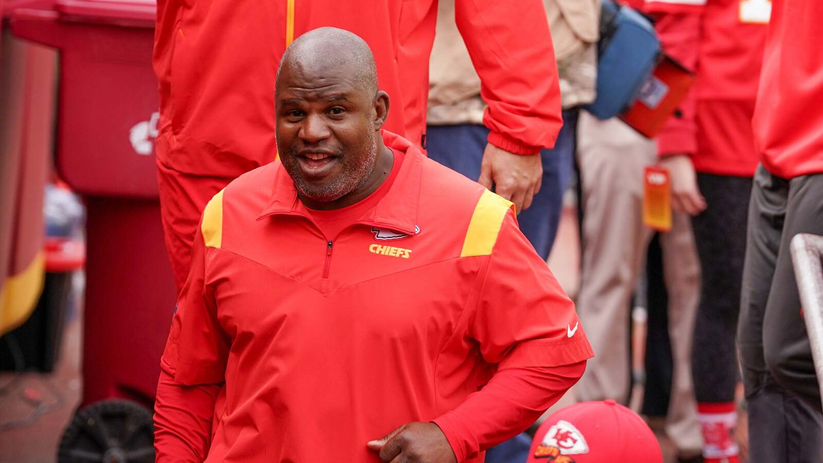 Kansas City Chiefs OC Eric Bieniemy rejoins the team at training camp in St. Joe after his wife's hospitalization