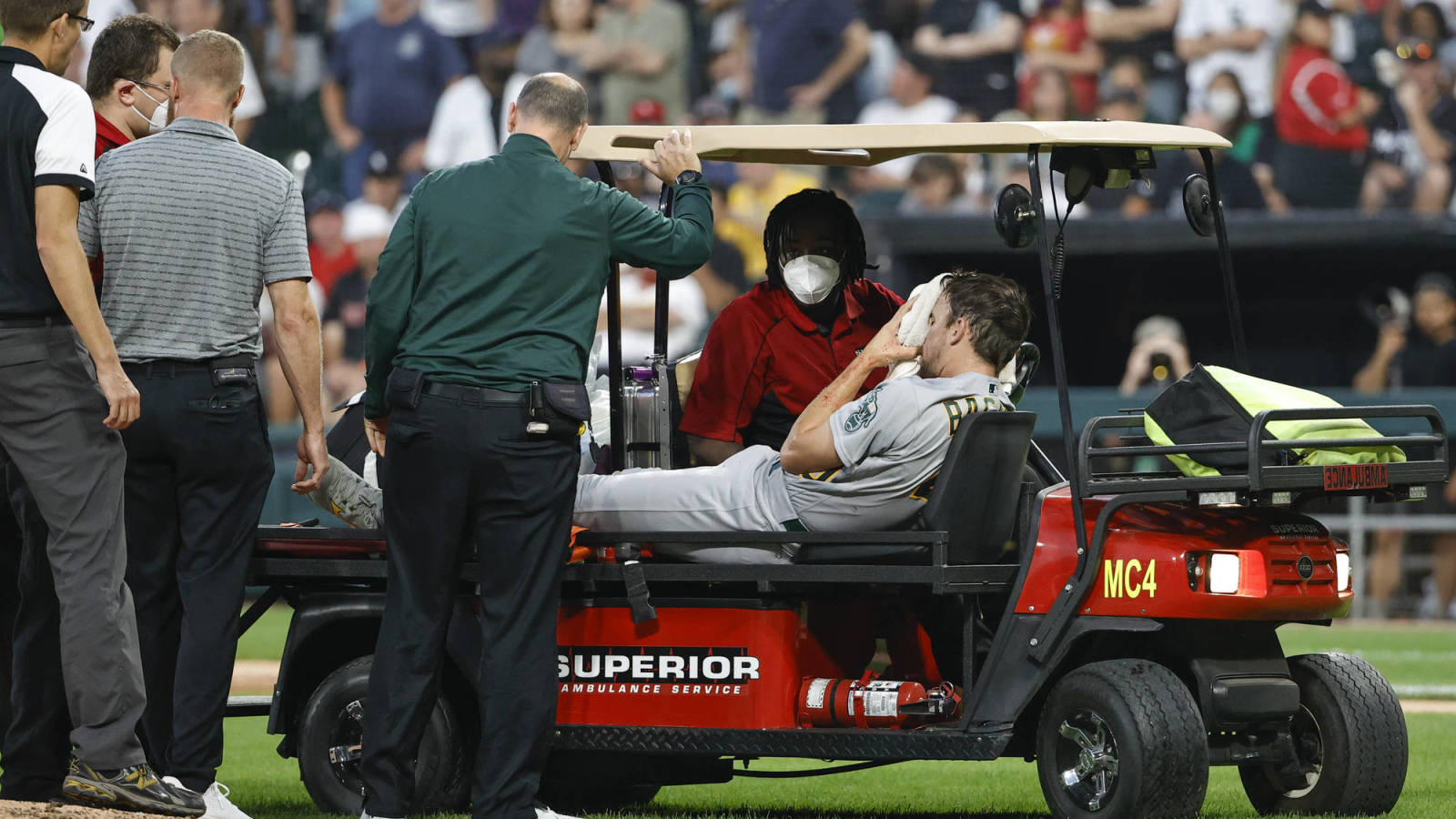 Chris Bassitt of A suffered a fractured cheekbone and ...