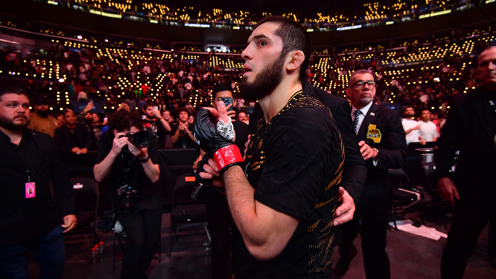 Islam Makhachev’s UFC 322 press conference overtaken by ‘John Pork’ chants