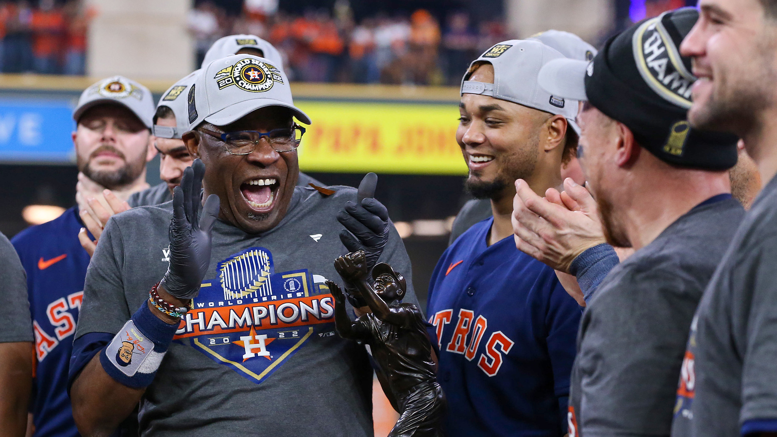 dusty baker celebrating