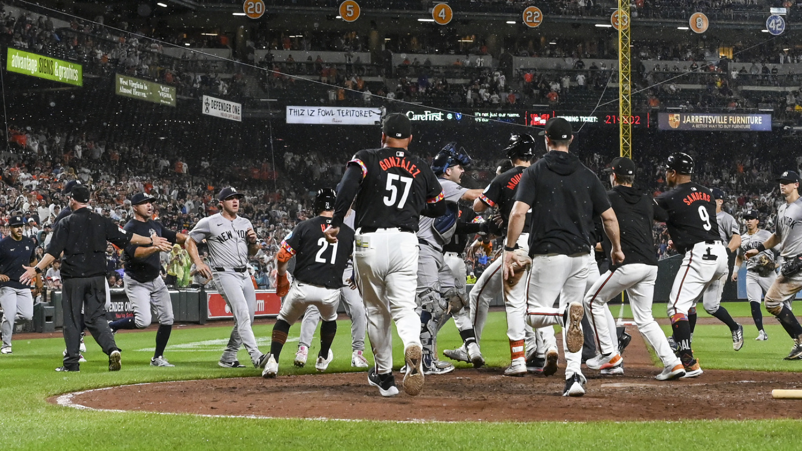 Watch Benches clear in YankeesOrioles game after HBP Yardbarker