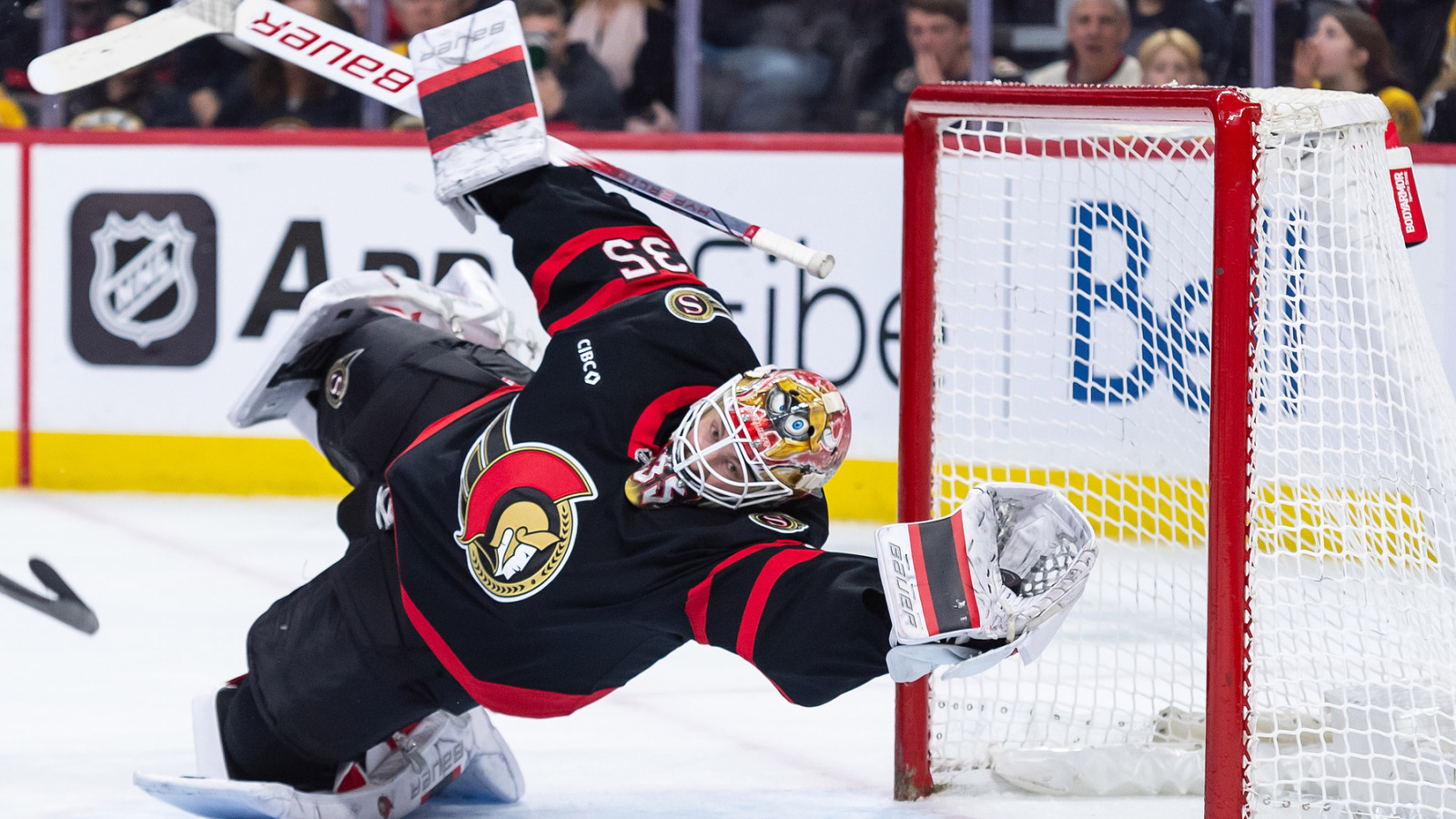 Watch: Linus Ullmark helps crush Bruins’ playoff hopes