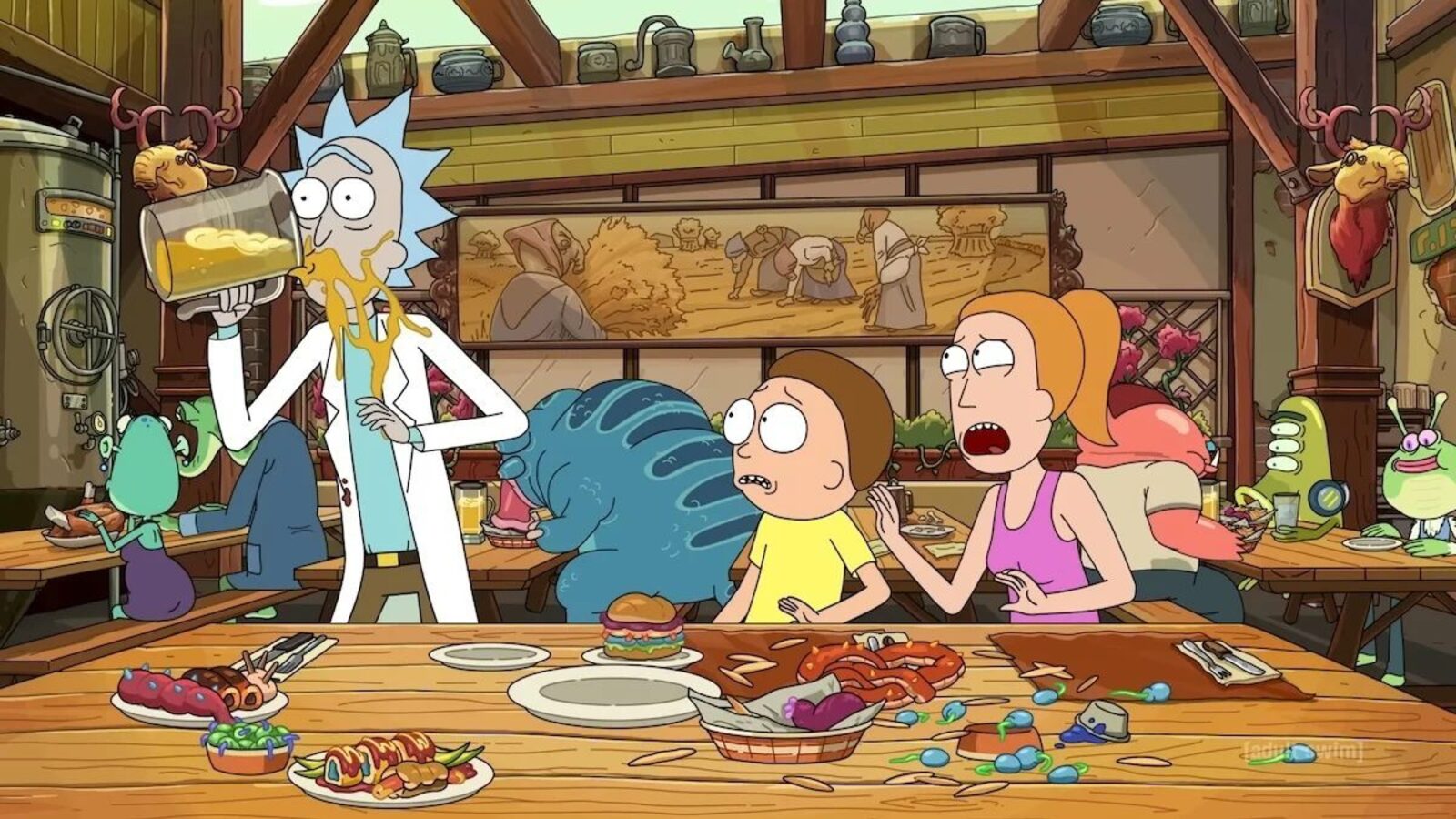 Rick finds happiness at a alien buffet in new 'Rick and Morty' clip ...