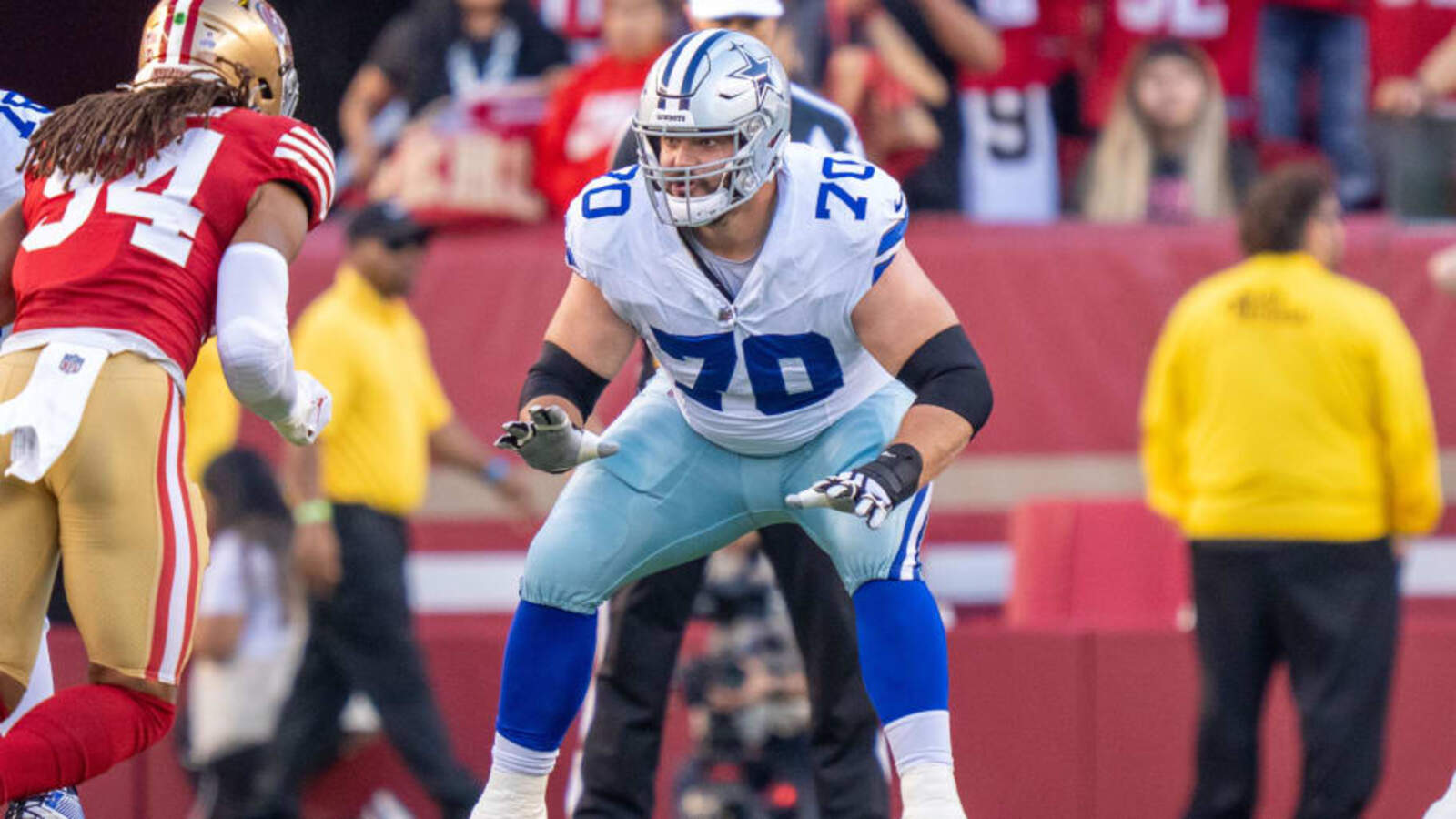 October 8, 2023; Santa Clara, California, USA; Dallas Cowboys guard Zack Martin (70) during the first quarter against the San Francisco 49ers at Levi's Stadium. Mandatory Credit: Kyle Terada-USA TODAY Sports Kyle Terada-USA TODAY Sports Cowboys G Zack Martin 'juiced' for 2024 season amid retirement rumors Originally posted on Dallas Cowboys on SI By Dustin Mosher | Last updated 8/31/24