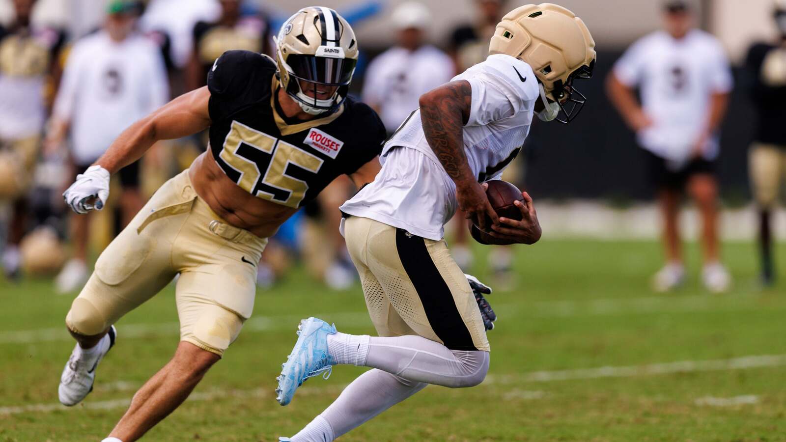 Saints get a boost in their first practice in France despite GM Mickey Loomis dumping a cold bucket of water on another injury