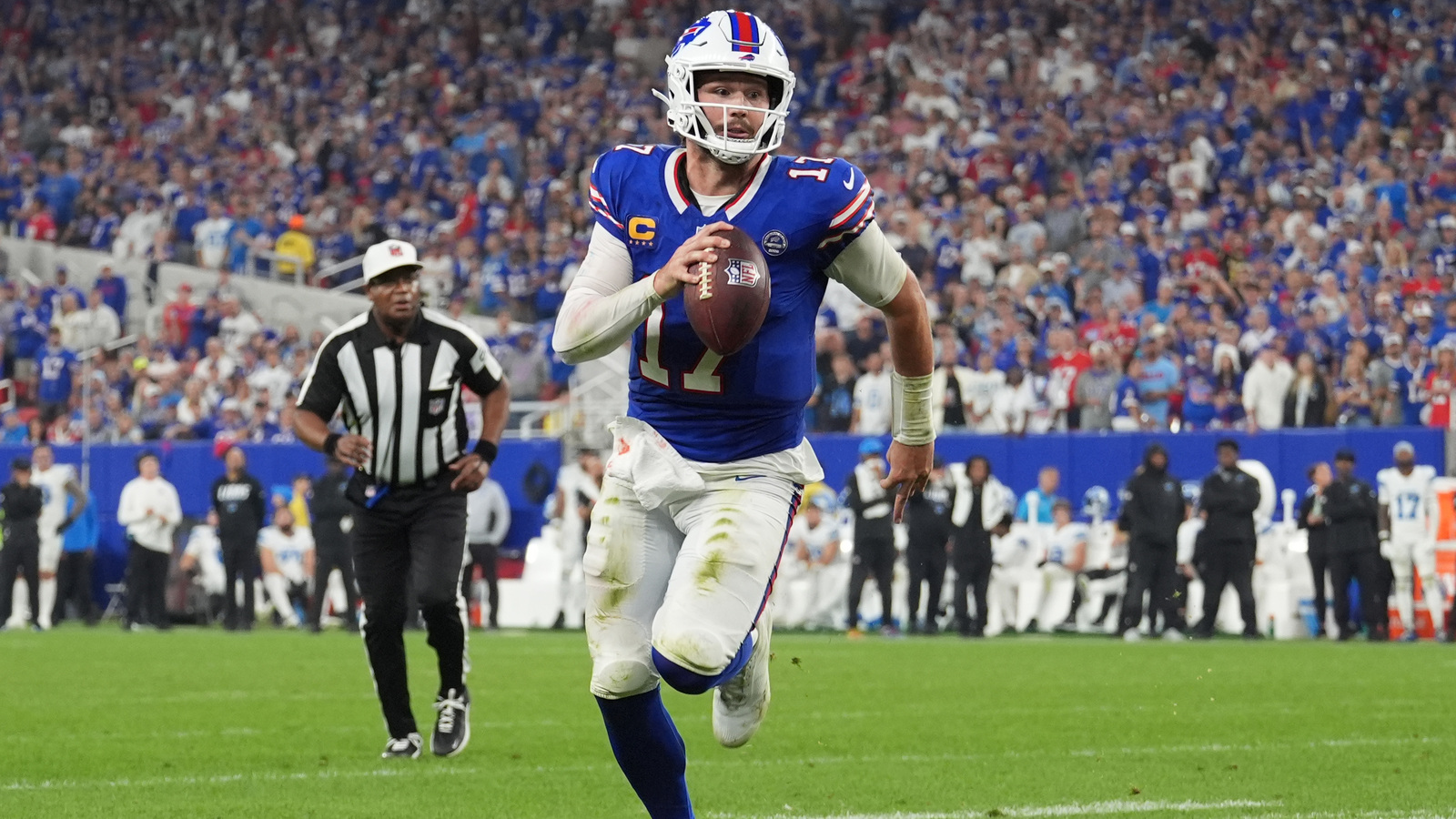 Josh Allen avoids a safety with a controversial heads-up play