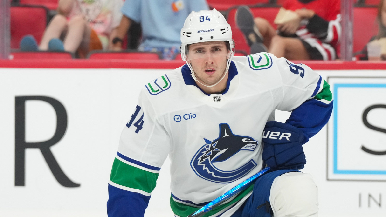 Scenes from practice: Canucks promote Linus Karlsson to top line; Rossi absent due to illness