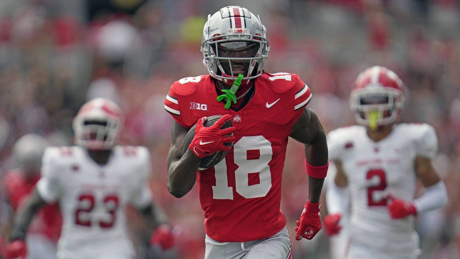 Watch: OSU WR Marvin Harrison Jr. posts three first-half TDs vs. Michigan State