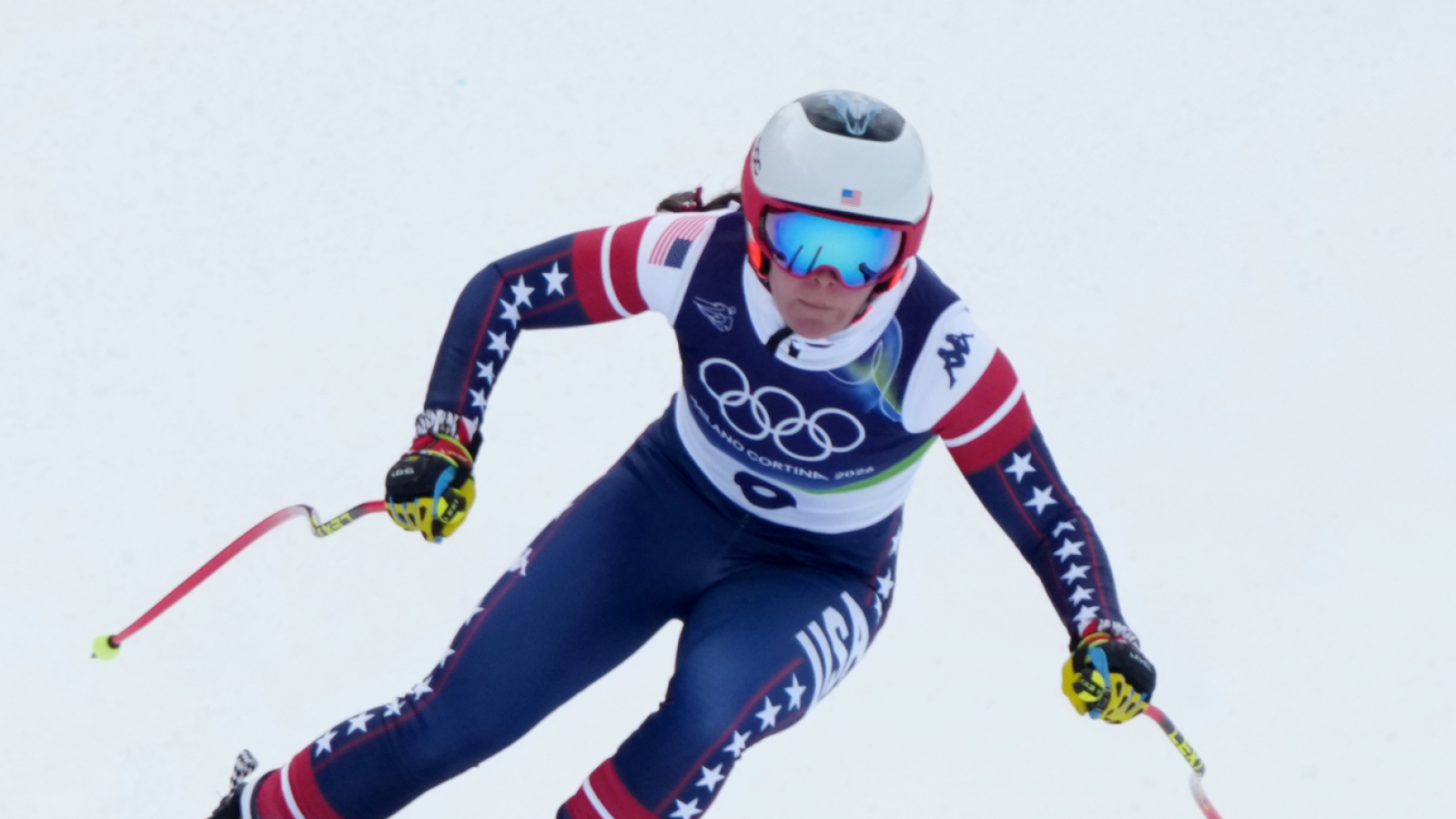 American Breezy Johnson wins Olympic women's downhill after Lindsey Vonn suffers horror crash