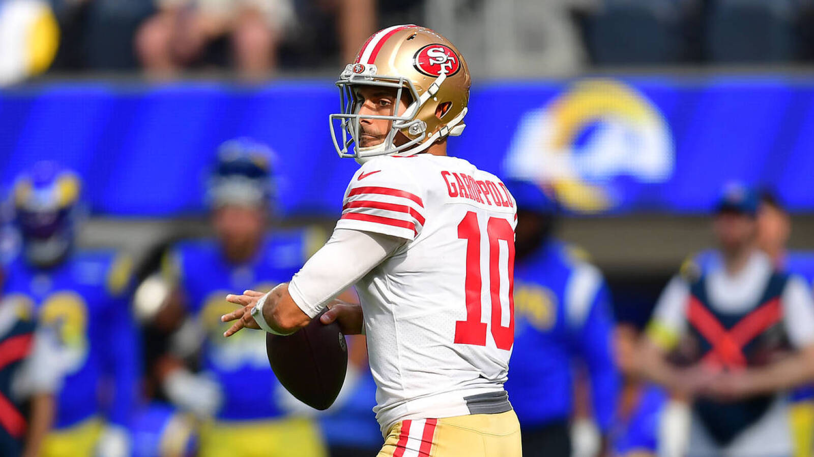 jimmy-garoppolo-hints-shoulder-still-isn-t-100-yardbarker