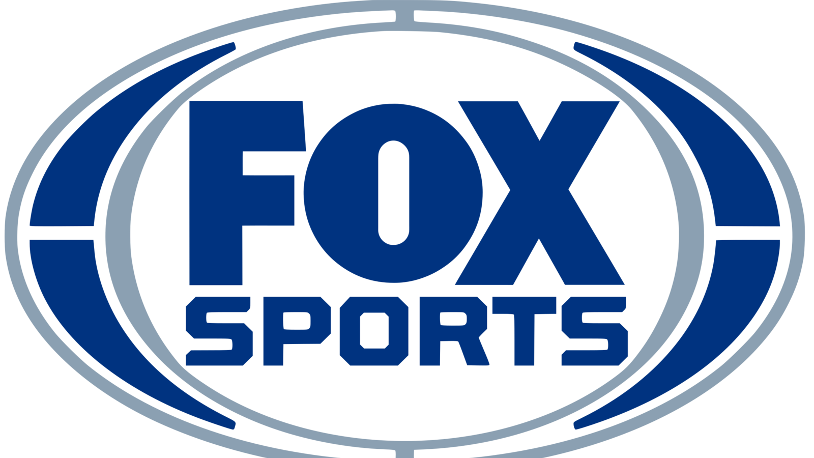 Fox Sports logo in dark blue font, on transparent background