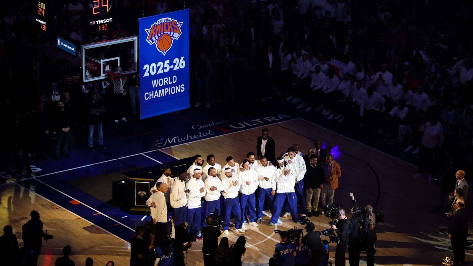 New York Knicks Celebrate 2026 Championship with Two Banners