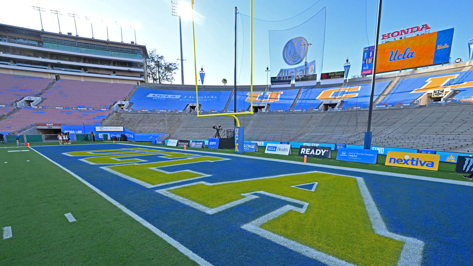 Watch: Fan on field gets absolutely rocked by UCLA security guard ...