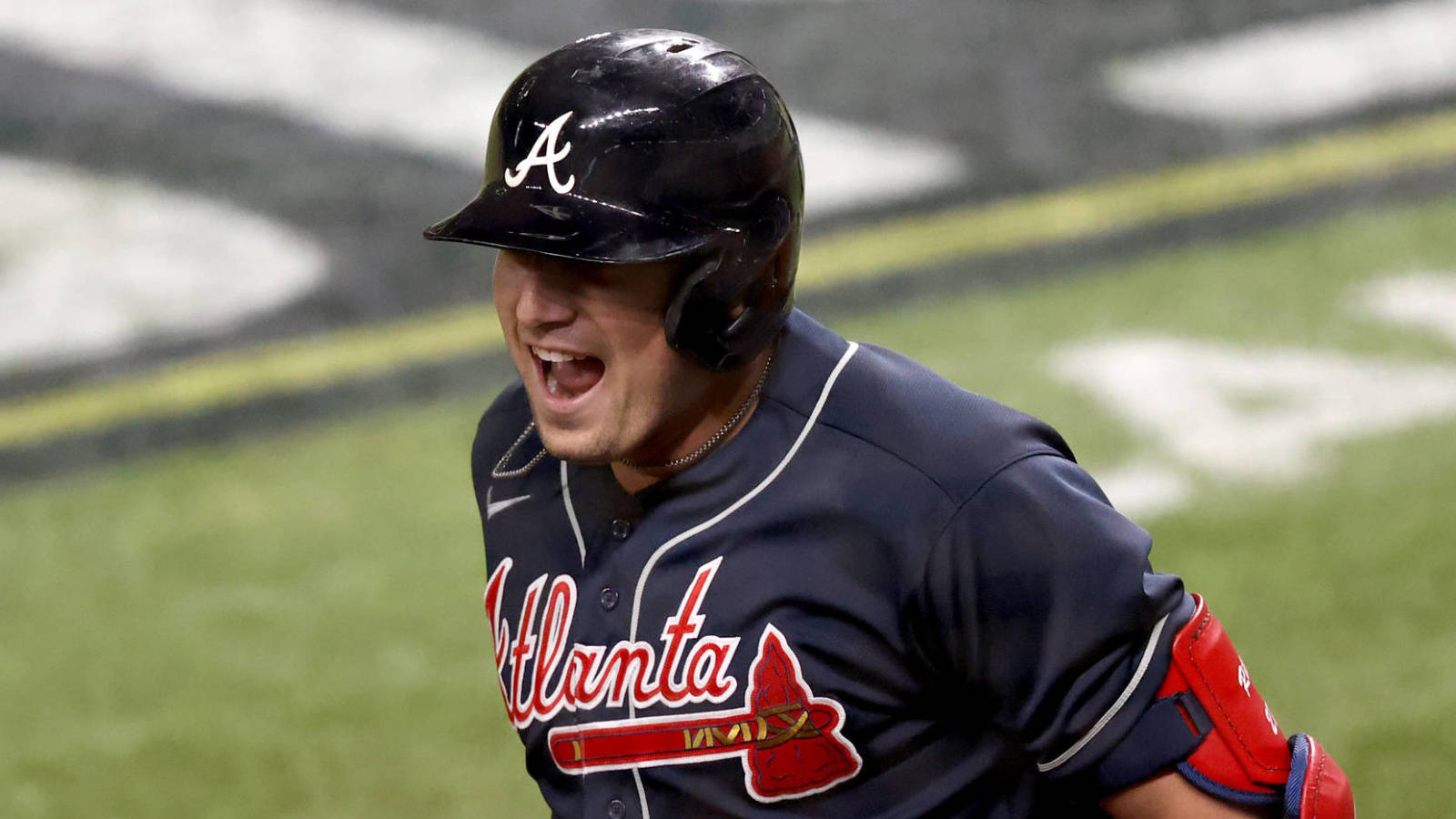 navy austin riley jersey