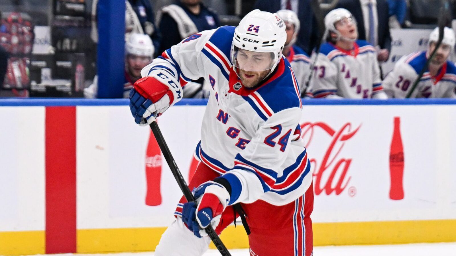 Rangers’ Carson Soucy leaves game vs. Penguins with upper-body injury ...