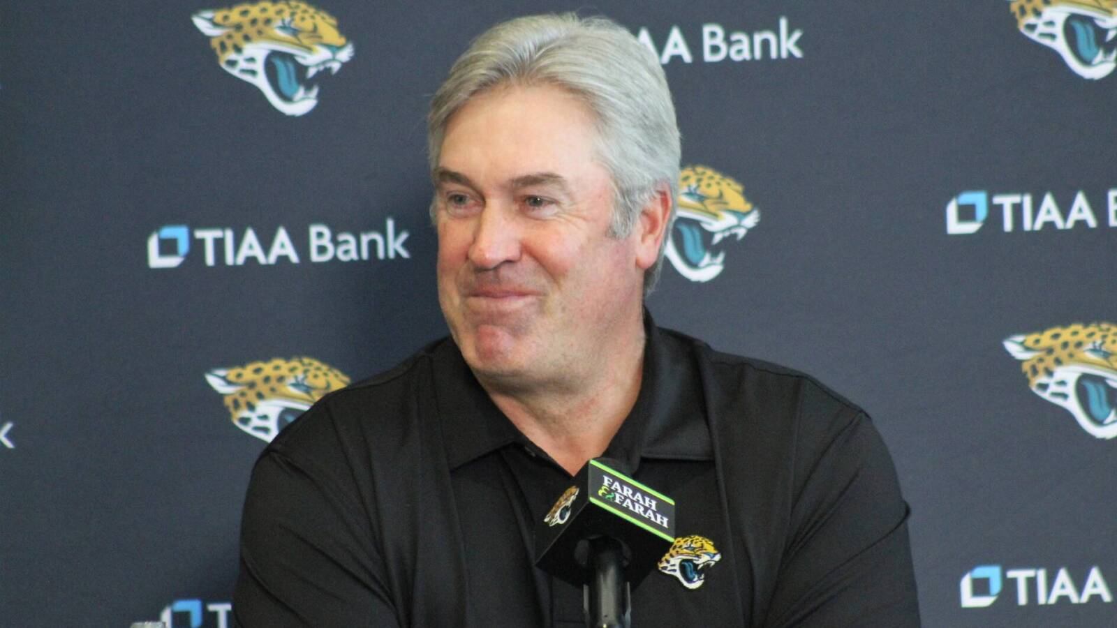 Jaguars’ Doug Pederson reacts to facing Bills in London
